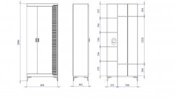 Шкаф 800 мм 2-дверный NEW Сиде Белый (СБК) в Дегтярске - degtyarsk.mebel-e96.ru
