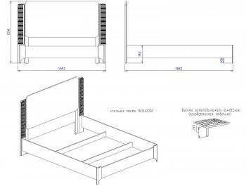 Кровать двуспальная Сиде Белый (СБК) в Дегтярске - degtyarsk.mebel-e96.ru
