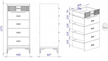 Комод высокий Сиде Белый (СБК) в Дегтярске - degtyarsk.mebel-e96.ru
