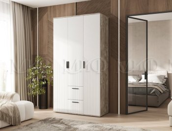 Шкаф 1200 мм Сильвия, дуб юкон/белый (Миф) в Дегтярске - degtyarsk.mebel-e96.ru