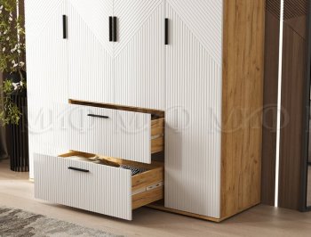 Шкаф 1600 мм Сильвия, крафт/белый (Миф) в Дегтярске - degtyarsk.mebel-e96.ru