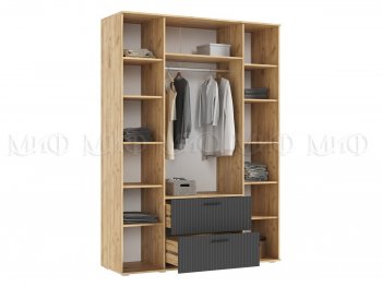 Шкаф 1600 мм Сильвия, крафт/графит (Миф) в Дегтярске - degtyarsk.mebel-e96.ru