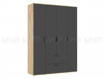 Шкаф 1600 мм Сильвия, крафт/графит (Миф) в Дегтярске - degtyarsk.mebel-e96.ru