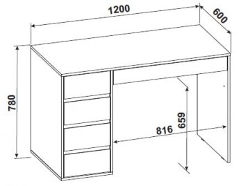 Стол компьютерный №13+пенал ШК-5 (СВ) в Дегтярске - degtyarsk.mebel-e96.ru