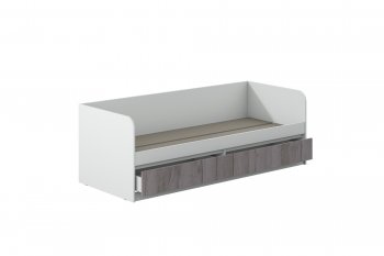Кровать Соната 900 белый/крафт серый (Зарон) в Дегтярске - degtyarsk.mebel-e96.ru