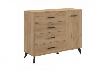 Комод-Тумба (1дв,4ящ) SVETLANA LOFT, дуб золотой (Генезис) в Дегтярске - degtyarsk.mebel-e96.ru