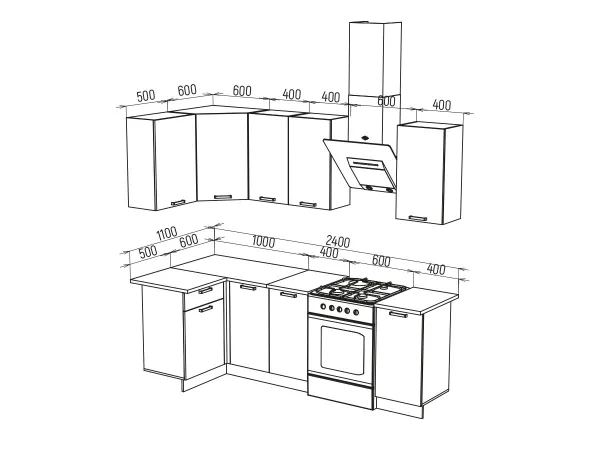 Кухонный гарнитур Техно 1.1*1.8 м Вариант 6 (Миф) в Дегтярске - degtyarsk.mebel-e96.ru