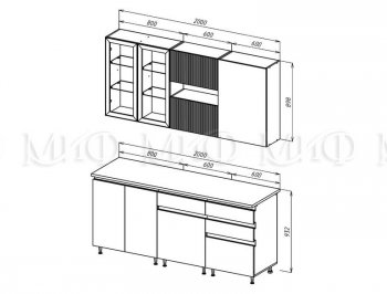 Кухонный гарнитур Техно-6 2000 мм (Миф) в Дегтярске - degtyarsk.mebel-e96.ru