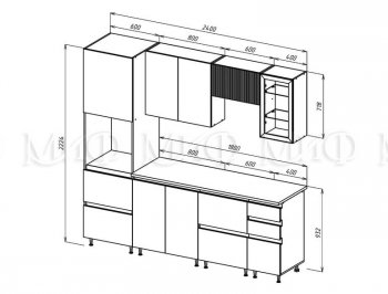 Кухонный гарнитур Техно-6 2400 мм (Миф) в Дегтярске - degtyarsk.mebel-e96.ru