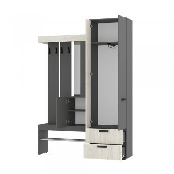Прихожая Трамп графит/крафт белый (БТС) в Дегтярске - degtyarsk.mebel-e96.ru