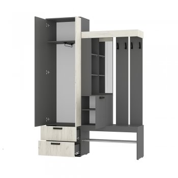 Прихожая Трамп графит/крафт белый (БТС) в Дегтярске - degtyarsk.mebel-e96.ru