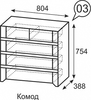 Комод №3 Твист (ИжМ) в Дегтярске - degtyarsk.mebel-e96.ru