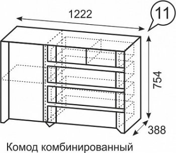 Комод комбинированный №11 Твист (ИжМ) в Дегтярске - degtyarsk.mebel-e96.ru