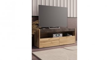 ТВ тумба Вегас Дуб Вотан/Ателье темн. (Лин) в Дегтярске - degtyarsk.mebel-e96.ru
