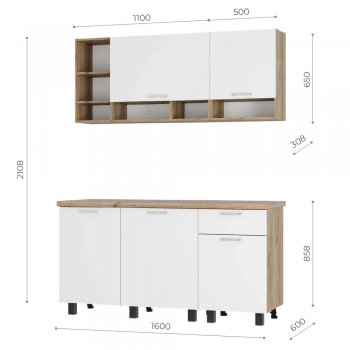 Кухонный гарнитур 1600 мм Вика (БТС) в Дегтярске - degtyarsk.mebel-e96.ru