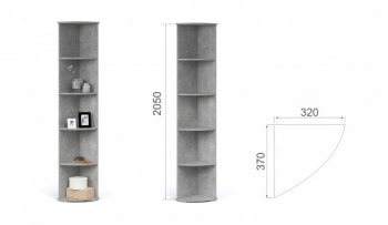 Стеллаж угловой Виола Ателье светлый (Имп) в Дегтярске - degtyarsk.mebel-e96.ru