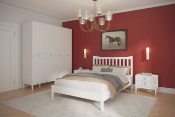 Кровать из массива Виола белый античный (БМ) в Дегтярске - degtyarsk.mebel-e96.ru | фото