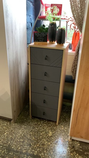Комод (5 ящиков) Байкал Графит/Дуб золотой (СВ) в Дегтярске - degtyarsk.mebel-e96.ru