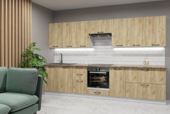 Кухонный гарнитур Янтарь 3000 мм (Герда) в Дегтярске - degtyarsk.mebel-e96.ru