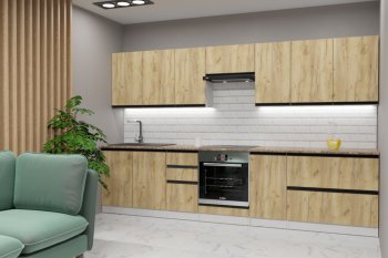 Кухонный гарнитур Янтарь экстра 3000 мм (Герда) в Дегтярске - degtyarsk.mebel-e96.ru